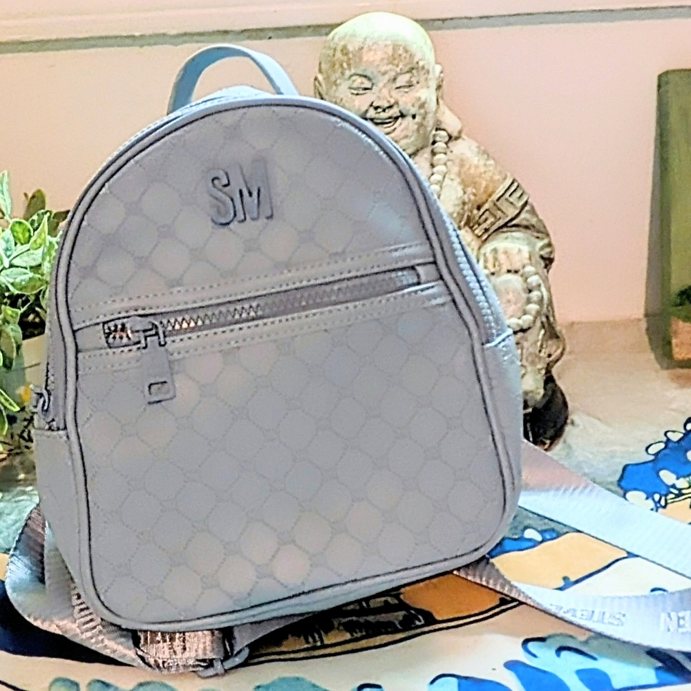 Steve Madden Light Blue Quilted Mini Backpack